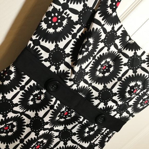 London Style Women’s Sleeveless Career Dress Black/White/Coral Size 10 - Picture 2 of 7